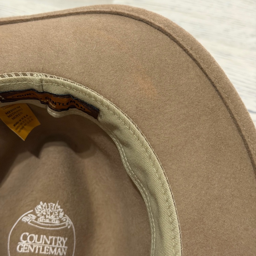 Country Gentlemen Light Brown Fedora 100% Wool Lite Felt Size M - Never Worn - Picture 11 of 11
